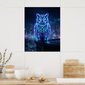 Poster Ciel de Minuit de la Chouette Néon (Cuisine)