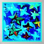 Poster Ciel de nuit étoilé bleu. Commandez dès maintenant (Devant)