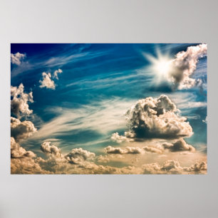 Poster Ciel de peintre. Beau ciel dramatique avec nuages 