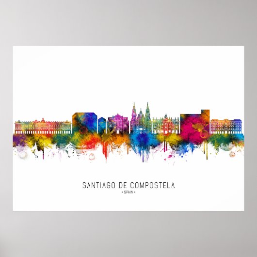 Poster Ciel de Saint-Jacques-de-Compostelle Espagne (Devant)