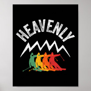 Poster Ciel de ski Heavenly Californie Ski rétro Lake Tah