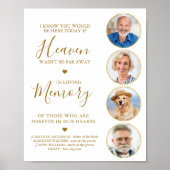 Poster Ciel élégant de collage photo or mariage souvenir (Devant)