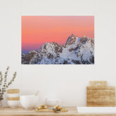 Poster Ciel ensoleillé et montagnes enneigées (Cuisine)