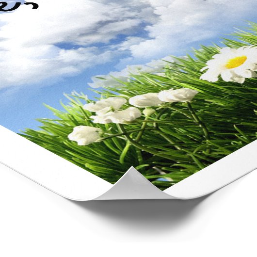 Poster ciel et fleurs, Vis, Ris, Apprends. (Coin)