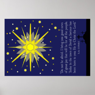 Poster ciel étoilé avec luc 2:10-11
