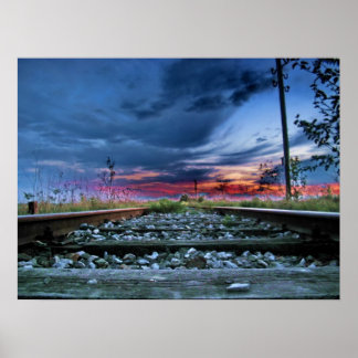 Poster Ciel Extraordinaire sur le chemin de fer