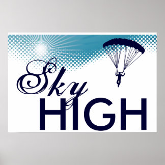 Poster ciel haute parachutisme