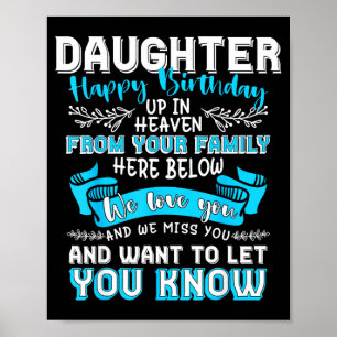 Poster Ciel mémorial famille joyeux anniversaire fille ck