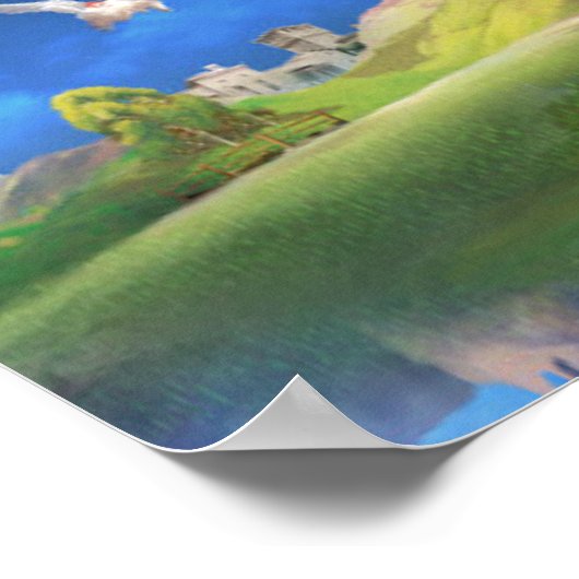 Poster Ciel nocturne avec chat (Coin)