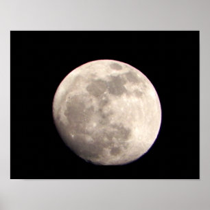Poster Ciel nocturne avec lune croissante