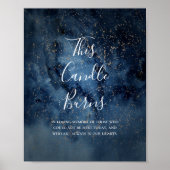 Poster Ciel nocturne céleste | Panneau de la bougie dorée (Devant)