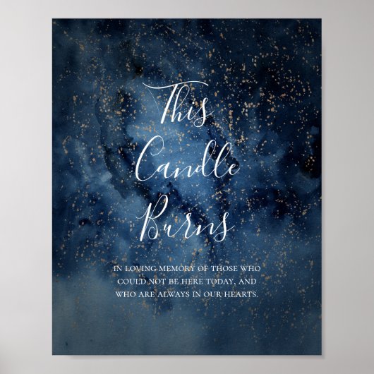 Poster Ciel nocturne céleste | Panneau de la bougie dorée (Devant)