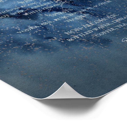 Poster Ciel nocturne céleste | Panneau de menu de boisson (Coin)