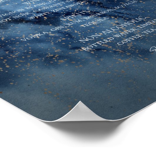 Poster Ciel nocturne céleste | Panneau Menu Gold Dracks (Coin)