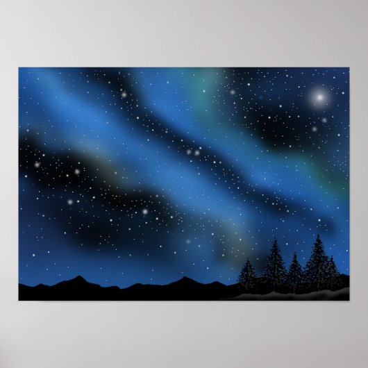 Poster Ciel nocturne de la nébuleuse d'Aurore. (Devant)