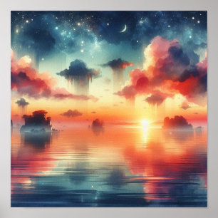 Poster Ciel Nocturne de Rêve Art pour la Rentrée Scolaire