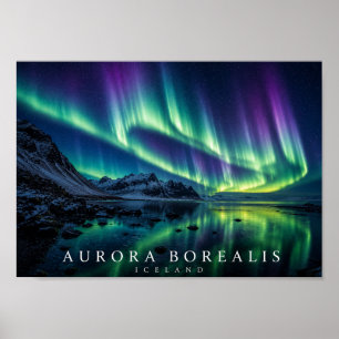 Poster Ciel nocturne d'Islande Boréalis A4