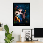 Poster Ciel nocturne et papillons (Bureau à domicile)