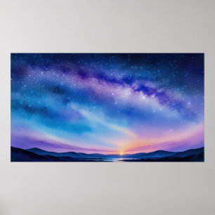 Poster Ciel nocturne étoilé