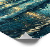 Poster Ciel nocturne étoilé au-dessus de l'océan calme (Coin)