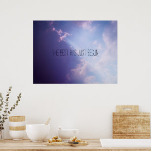 Poster Ciel Nuages Pastel Photo Texte personnalisé Inspir