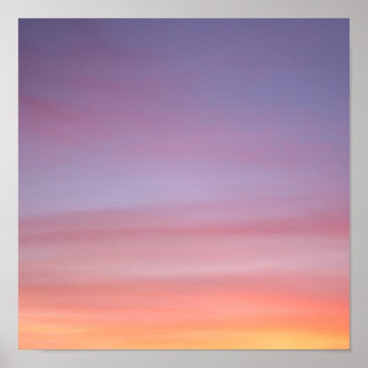 Poster Ciel nuageux rose, jaune et violet (Devant)