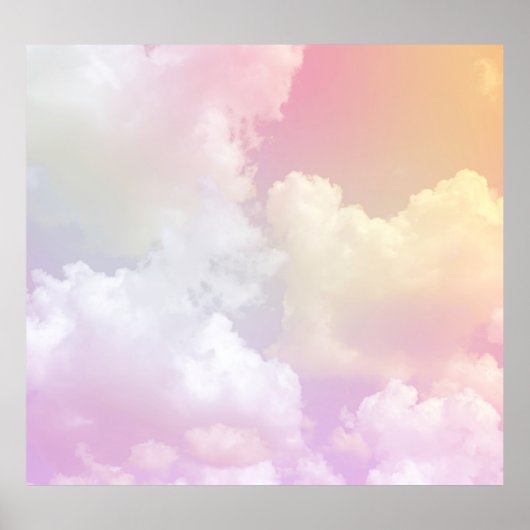 Poster Ciel orange rose doux : Fluffeux (Devant)