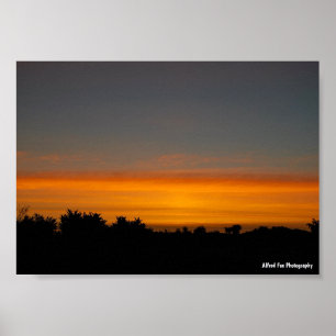Poster Ciel orange silhouette