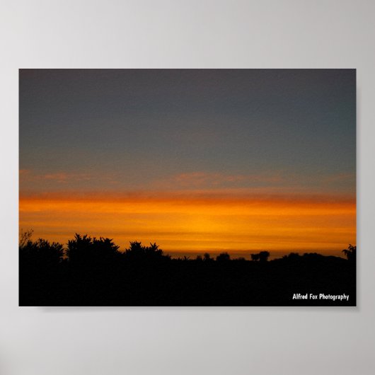 Poster Ciel orange silhouette (Devant)