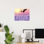 Poster Ciel pastel, aigle, verset biblique Force de l'esp (Bureau à domicile)