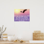 Poster Ciel pastel, aigle, verset biblique Force de l'esp (Cuisine)