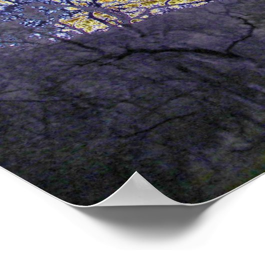 Poster ciel psychédélique vert et jaune (Coin)