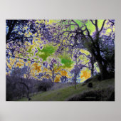 Poster ciel psychédélique vert et jaune (Devant)