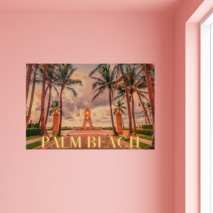 Poster Ciel rose de Palm Beach pittoresque