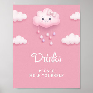 Poster Ciel rose doux blanc nuage moelleux neuf boissons