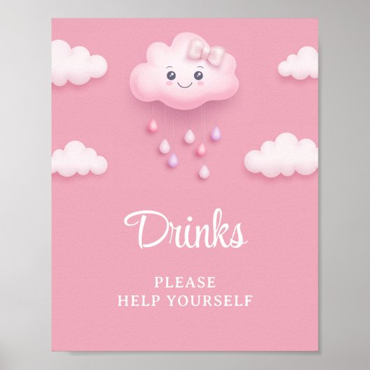 Poster Ciel rose doux blanc nuage moelleux neuf boissons  (Devant)