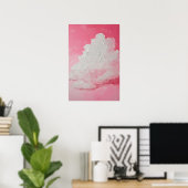 Poster Ciel rose et nuages blancs (Bureau à domicile)