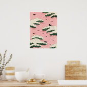 Poster Ciel rose Nuages Japonais Bois Imprimer (Cuisine)