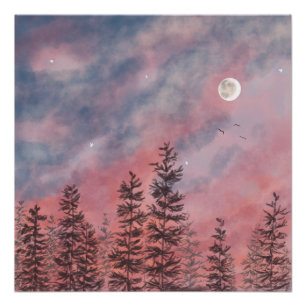 Poster Ciel rouge du soir