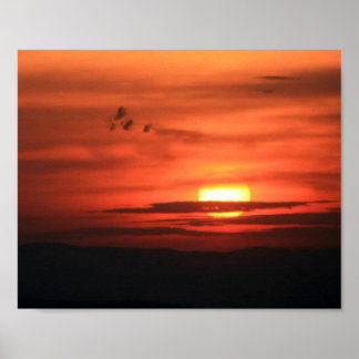 Poster Ciel rouge sur la vallée