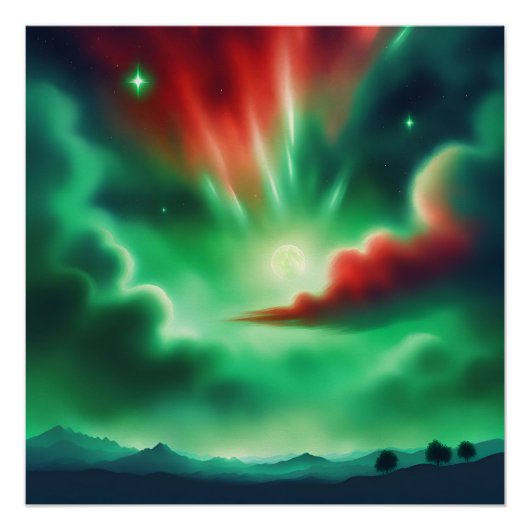 Poster ciel vert (Devant)