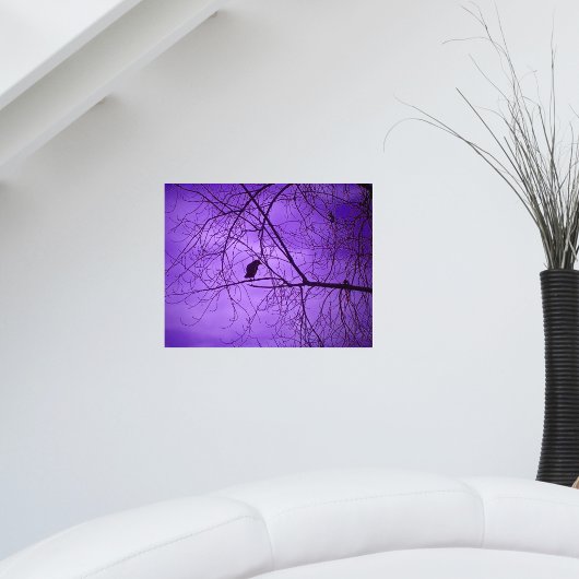 Poster Ciel Violet Corbeau Noir