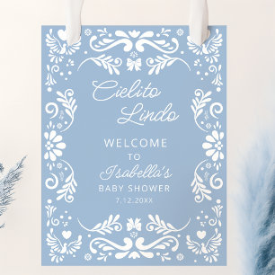 Poster Cielito Lindo Baby shower Bleu Mexicain Bienvenue