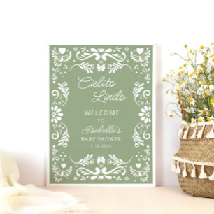 Poster Cielito Lindo Baby shower mexicain Sage Bienvenue