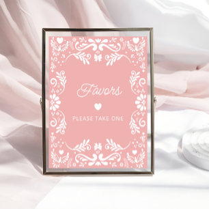 Poster Cielito Lindo Baby shower rose mexicain favoris