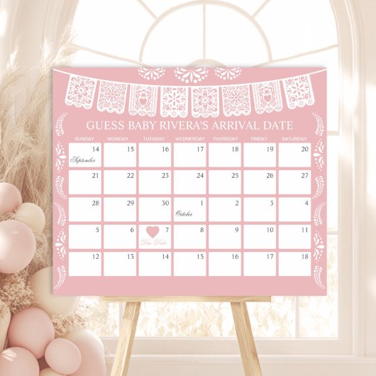 Poster Cielito Lindo Guess the due Date calendar