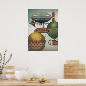 Poster Ciels bondés Circulation Voyage Bateaux à vapeur (Cuisine)