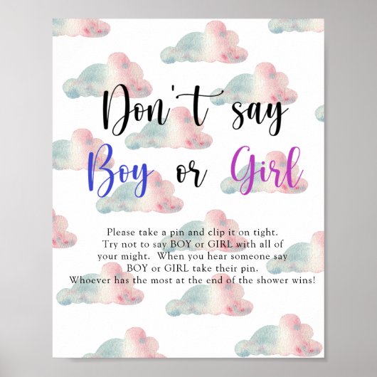 Poster Cieux  - Ne dites pas garçon ou fille (Devant)