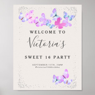 Poster Cieux Papillon Aquarelle Papillons Bienvenue
