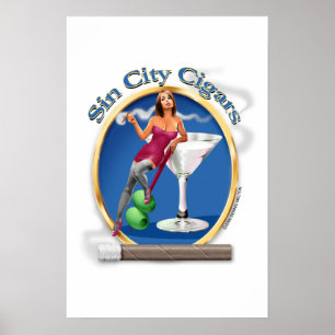 Poster Cigar Art "Martini Girl" logo